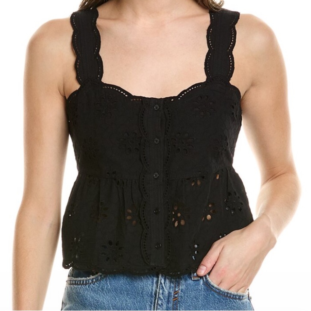 The Kooples Black Eyelet Top. Designer size 3.